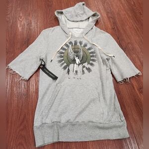 Citizens Of Humanity Dream Catcher Nero 3/4  Sleeve Hoodie Grey Graphic